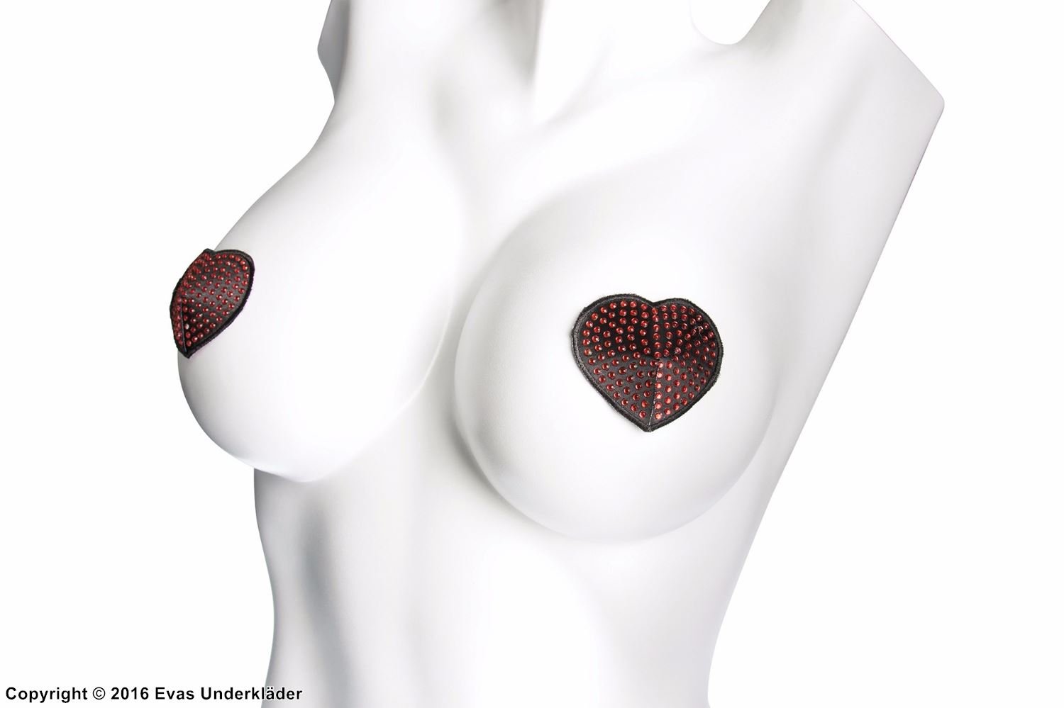 Hjärtformade bröstvårtetäckare med strasstenar